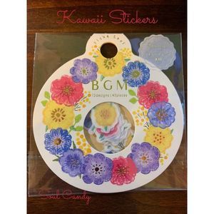 Kawaii Flake Seal Stickers, Floral